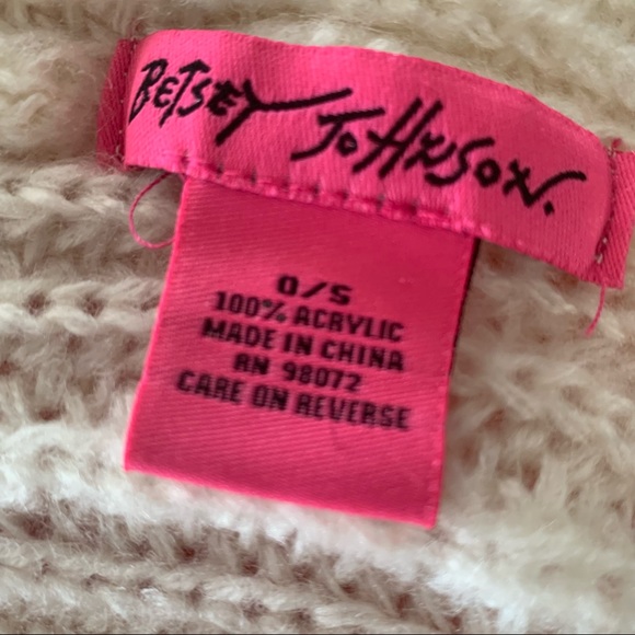 Betsey Johnson cream knit infinity scarf with leopard bow and gold sequins - Picture 3 of 3